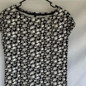 Talbots black and gray blouse